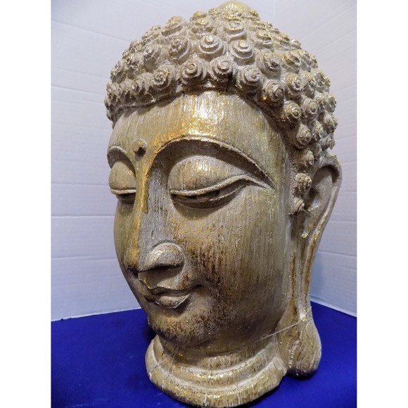 NEW Large Buddha Head Figurine Statue Sculptures Hindu Zen Buddhism - Picture 6 of 6